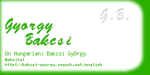 gyorgy bakcsi business card