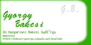 gyorgy bakcsi business card